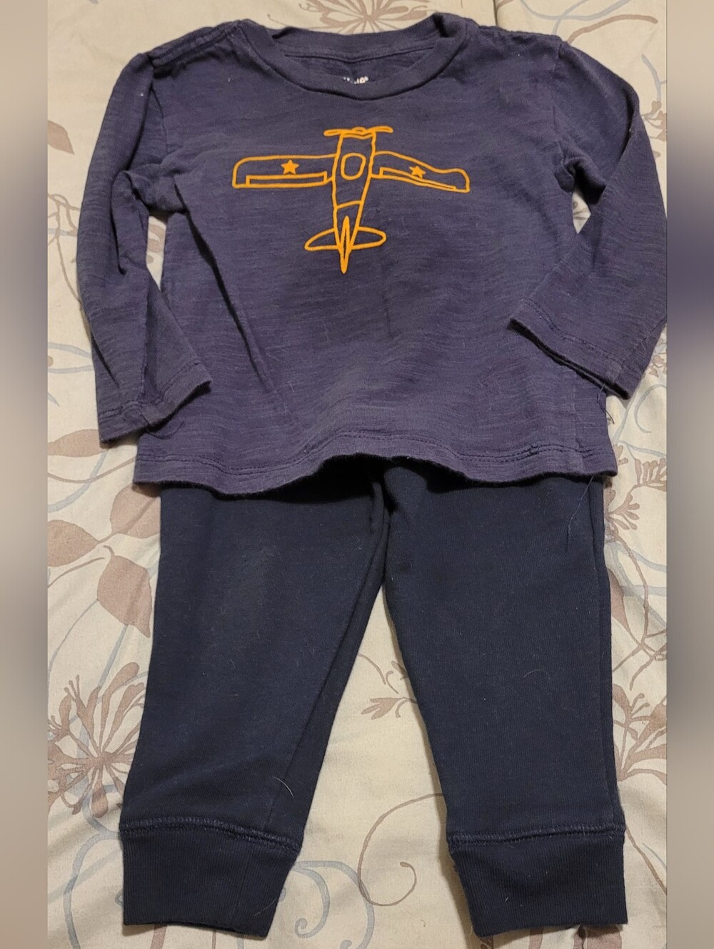 jumping beans Navy Jogger Pants with Gold Plane Detail #133